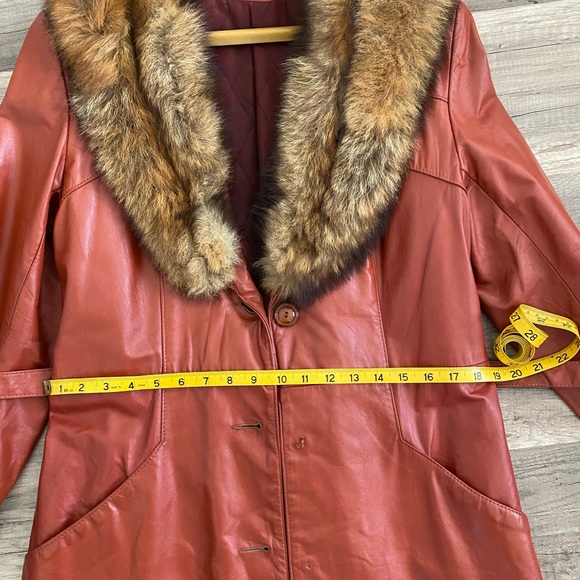 Vintage Leather & Fox Fur Maxi Coat (small) - Picture 6 of 8